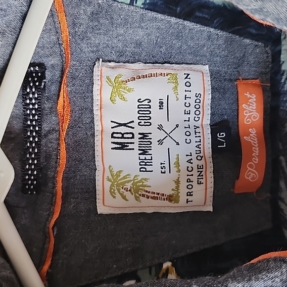 MBX Premium Goods Men's Tropical Floral Short Sleeve Button-Down Shirt S… - Picture 2 of 5